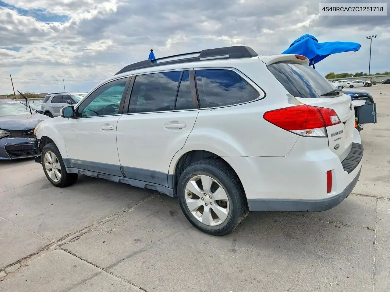2012 SUBARU OUTBACK VIN 4S4BRCAC7C3251718 — фото 2