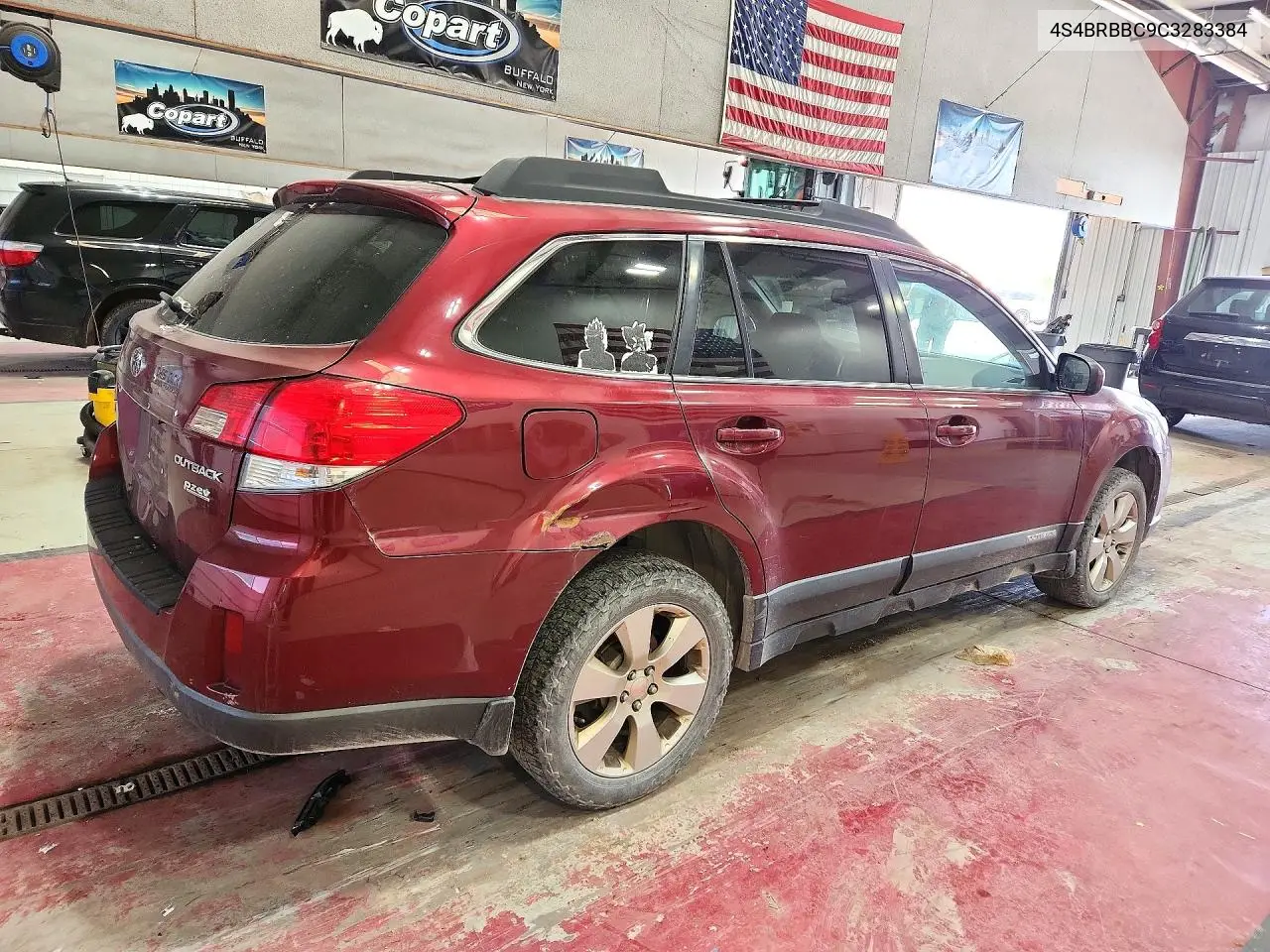 2012 SUBARU OUTBACK VIN 4S4BRBBC9C3283384 — фото 3