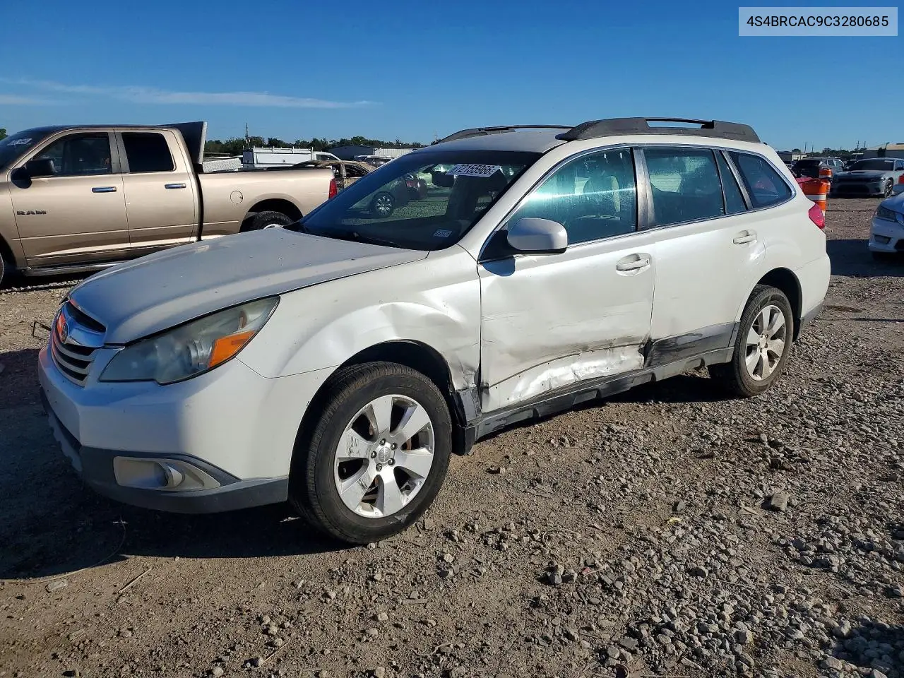 SUBARU OUTBACK 2012, VIN 4S4BRCAC9C3280685