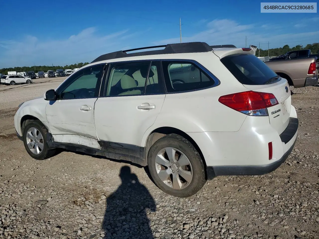 2012 SUBARU OUTBACK VIN 4S4BRCAC9C3280685 — фото 2