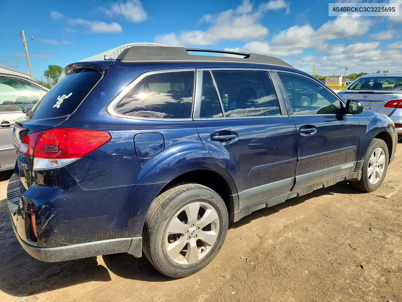 2012 SUBARU OUTBACK VIN 4S4BRCKC3C3225695 — фото 3