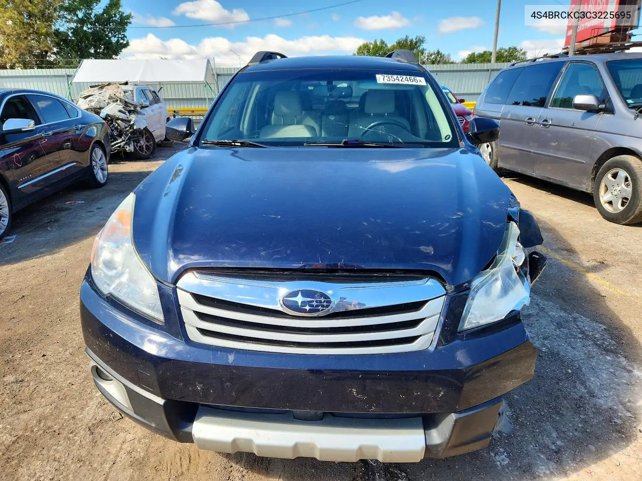 2012 SUBARU OUTBACK VIN 4S4BRCKC3C3225695 — фото 5