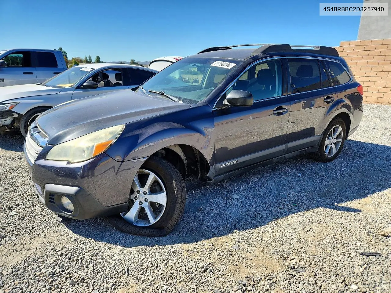 SUBARU OUTBACK 2013, VIN 4S4BRBBC2D3257940
