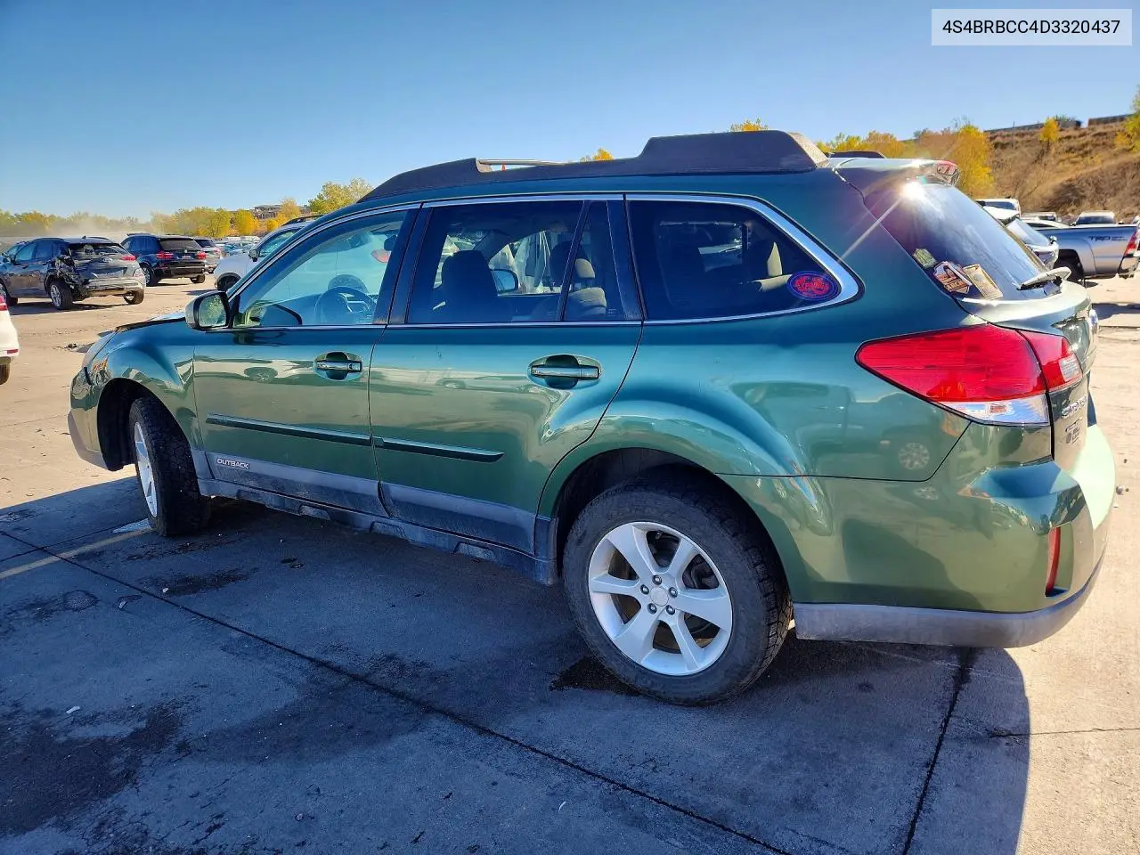 2013 SUBARU OUTBACK VIN 4S4BRBCC4D3320437 — фото 2