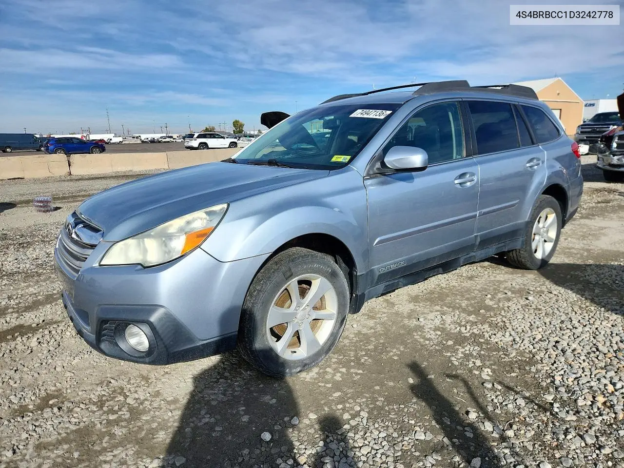 SUBARU OUTBACK 2013, VIN 4S4BRBCC1D3242778