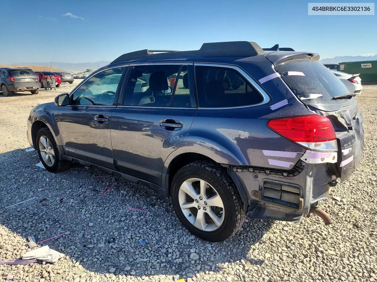 2014 SUBARU OUTBACK VIN 4S4BRBKC6E3302136 — фото 2