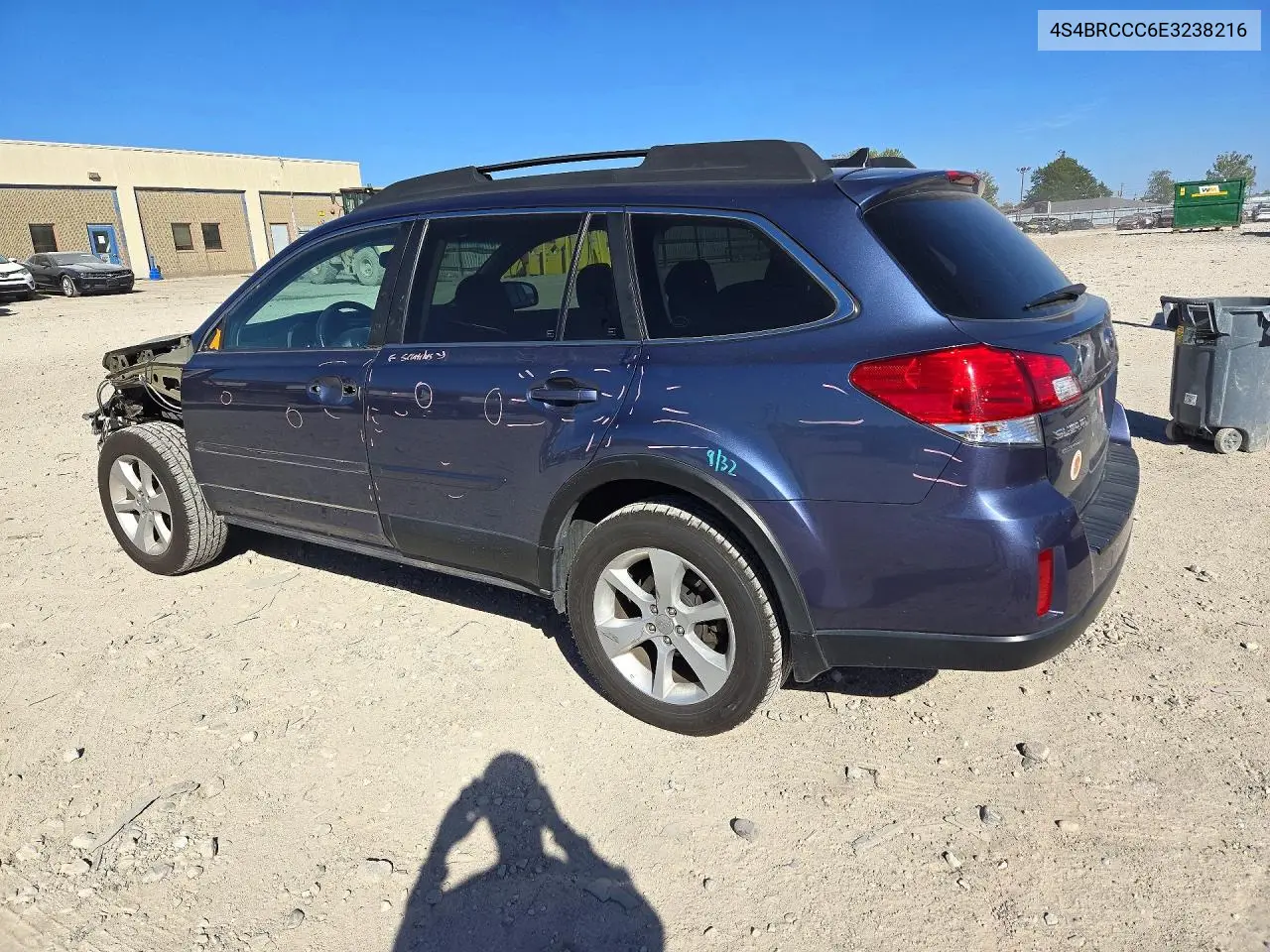 2014 SUBARU OUTBACK VIN 4S4BRCCC6E3238216 — фото 2