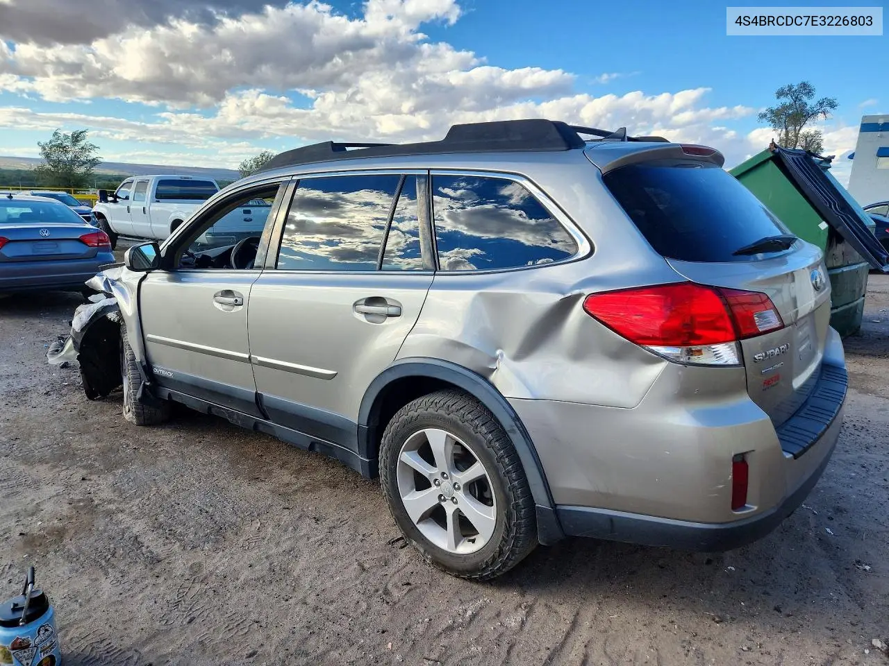 2014 SUBARU OUTBACK VIN 4S4BRCDC7E3226803 — фото 2