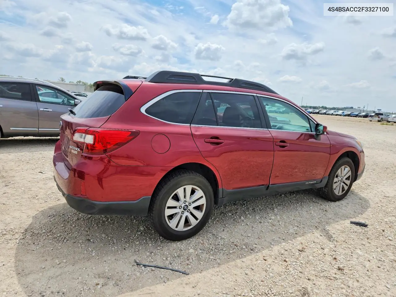 2015 SUBARU OUTBACK VIN 4S4BSACC2F3327100 — фото 3
