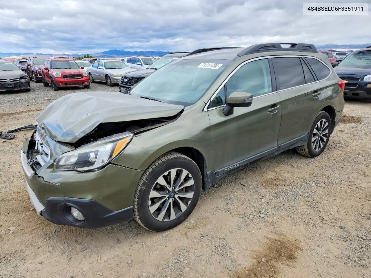 SUBARU OUTBACK 2015, VIN 4S4BSELC6F3351911