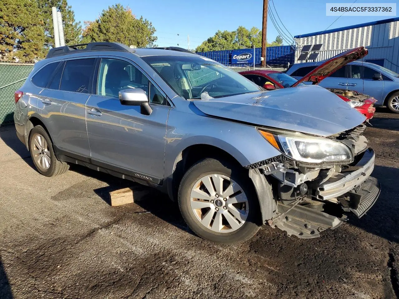 2015 SUBARU OUTBACK VIN 4S4BSACC5F3337362 — фото 4