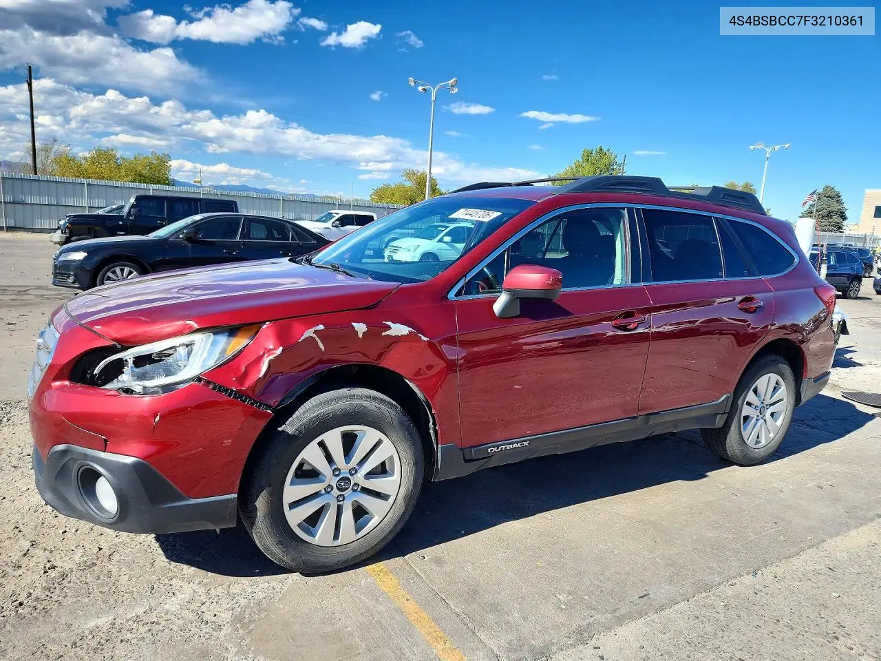 SUBARU OUTBACK 2015, VIN 4S4BSBCC7F3210361