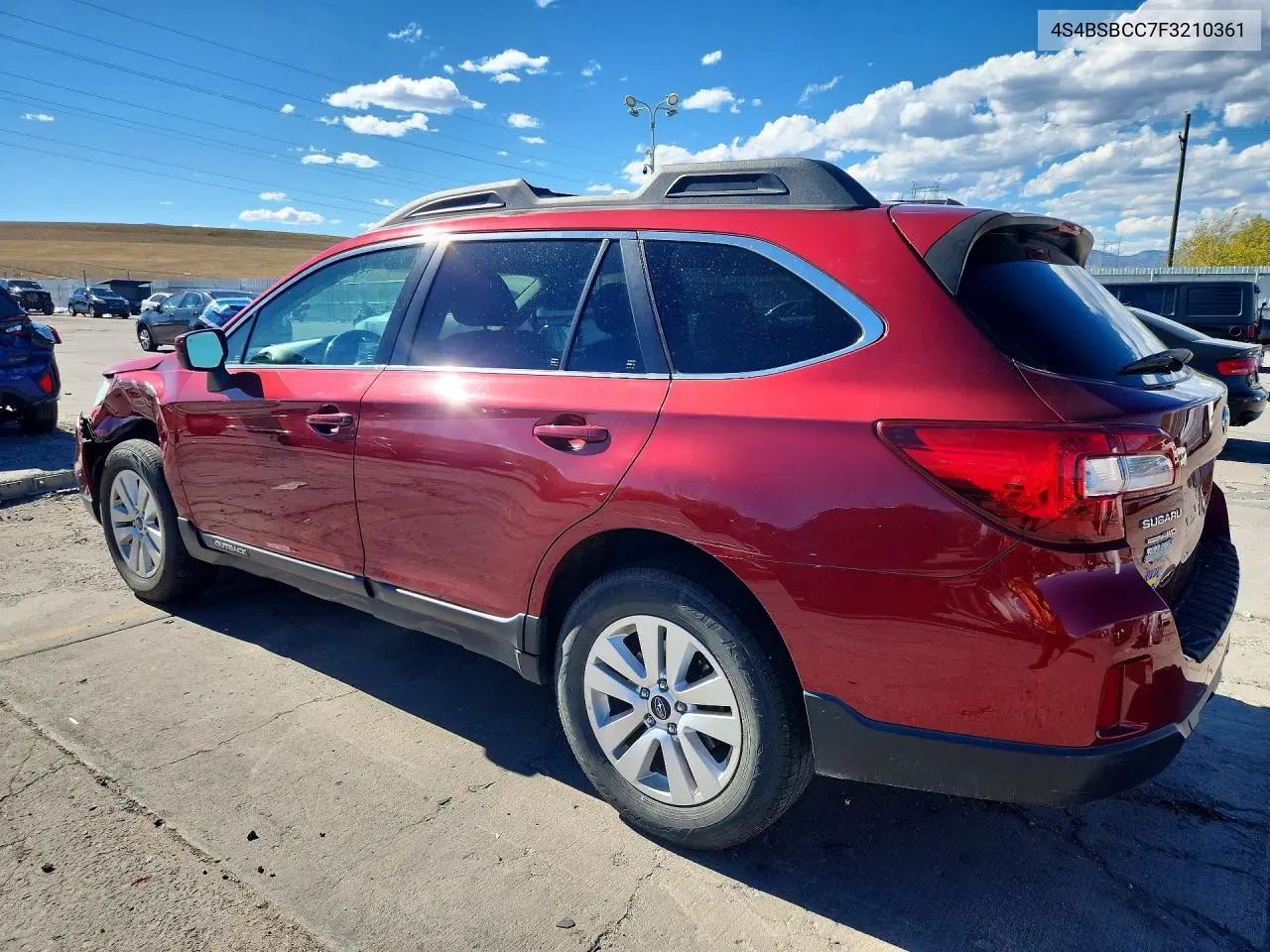 2015 SUBARU OUTBACK VIN 4S4BSBCC7F3210361 — фото 2