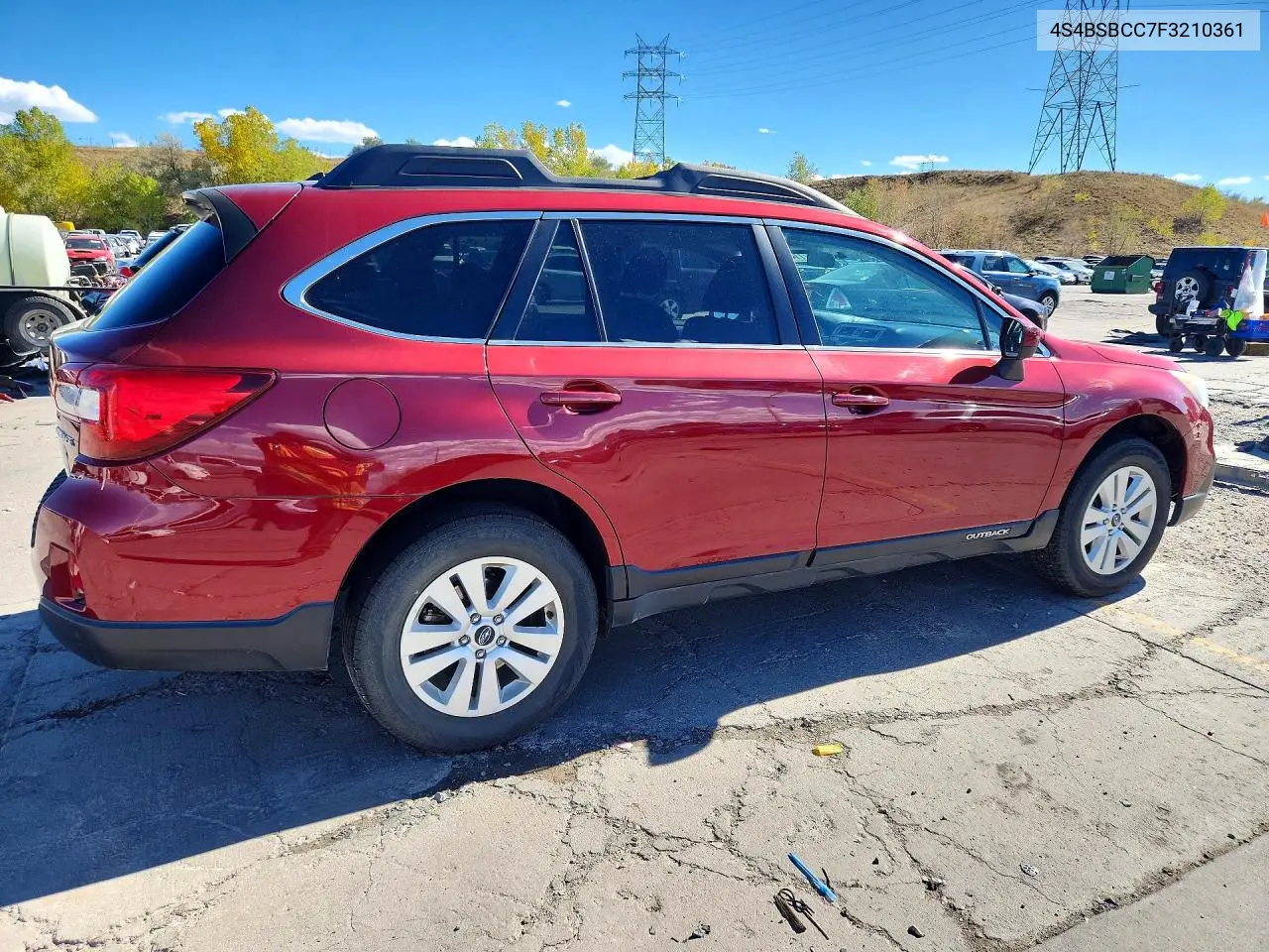 2015 SUBARU OUTBACK VIN 4S4BSBCC7F3210361 — фото 3