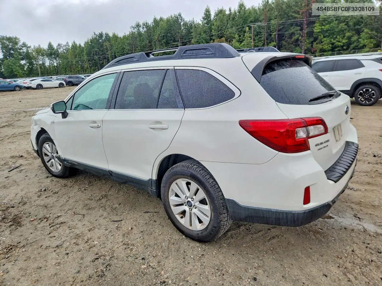 2015 SUBARU OUTBACK VIN 4S4BSBFC0F3308109 — фото 2