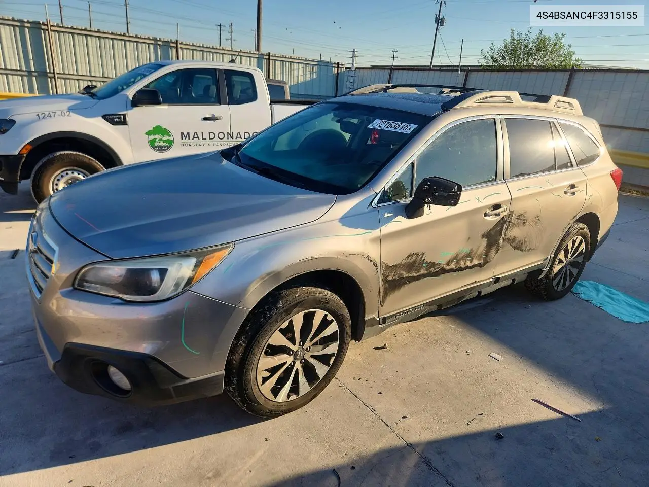 SUBARU OUTBACK 2015, VIN 4S4BSANC4F3315155