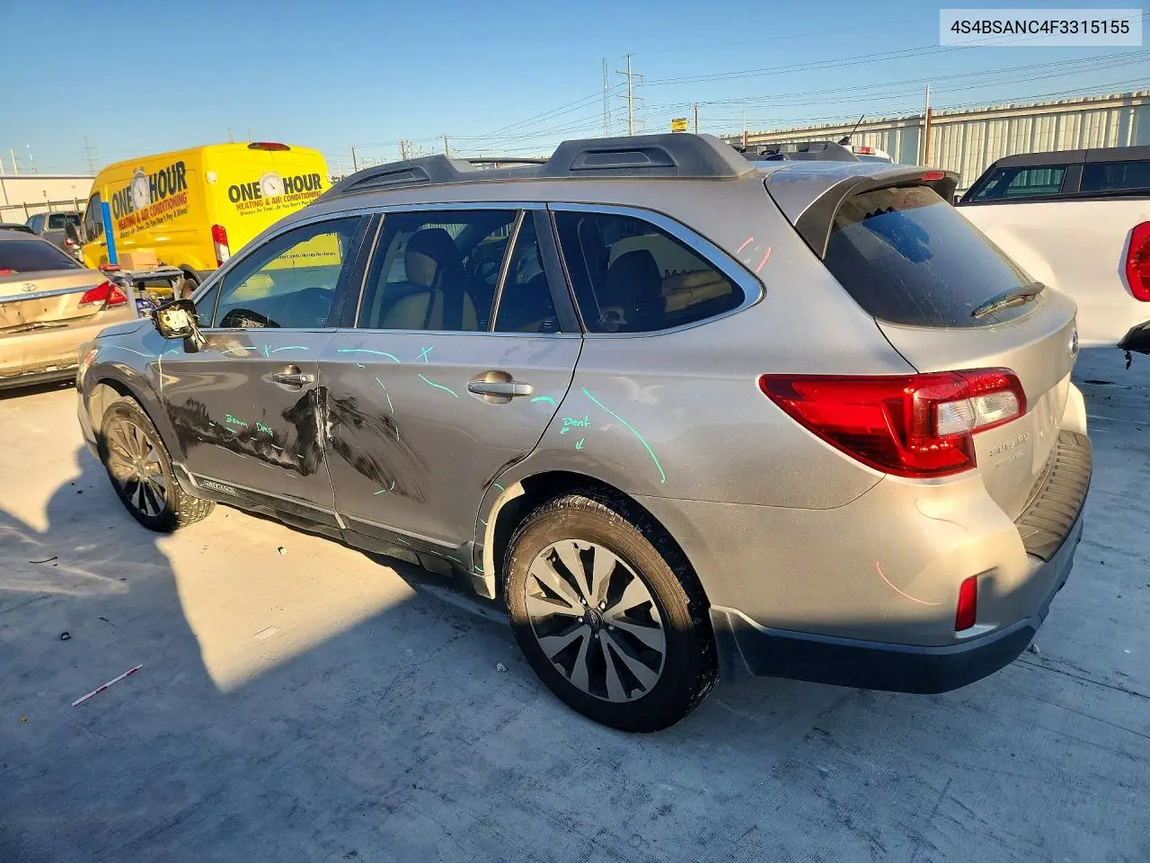 2015 SUBARU OUTBACK VIN 4S4BSANC4F3315155 — фото 2