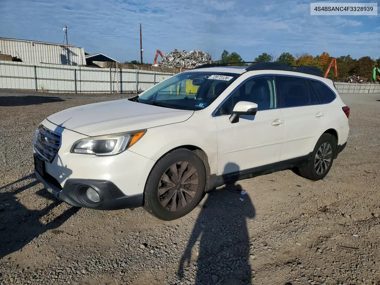 SUBARU OUTBACK 2015, VIN 4S4BSANC4F3328939