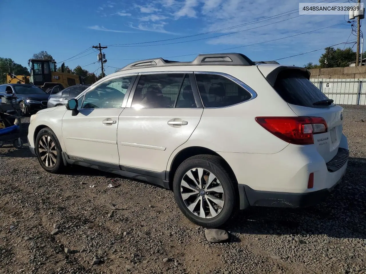 2015 SUBARU OUTBACK VIN 4S4BSANC4F3328939 — фото 2
