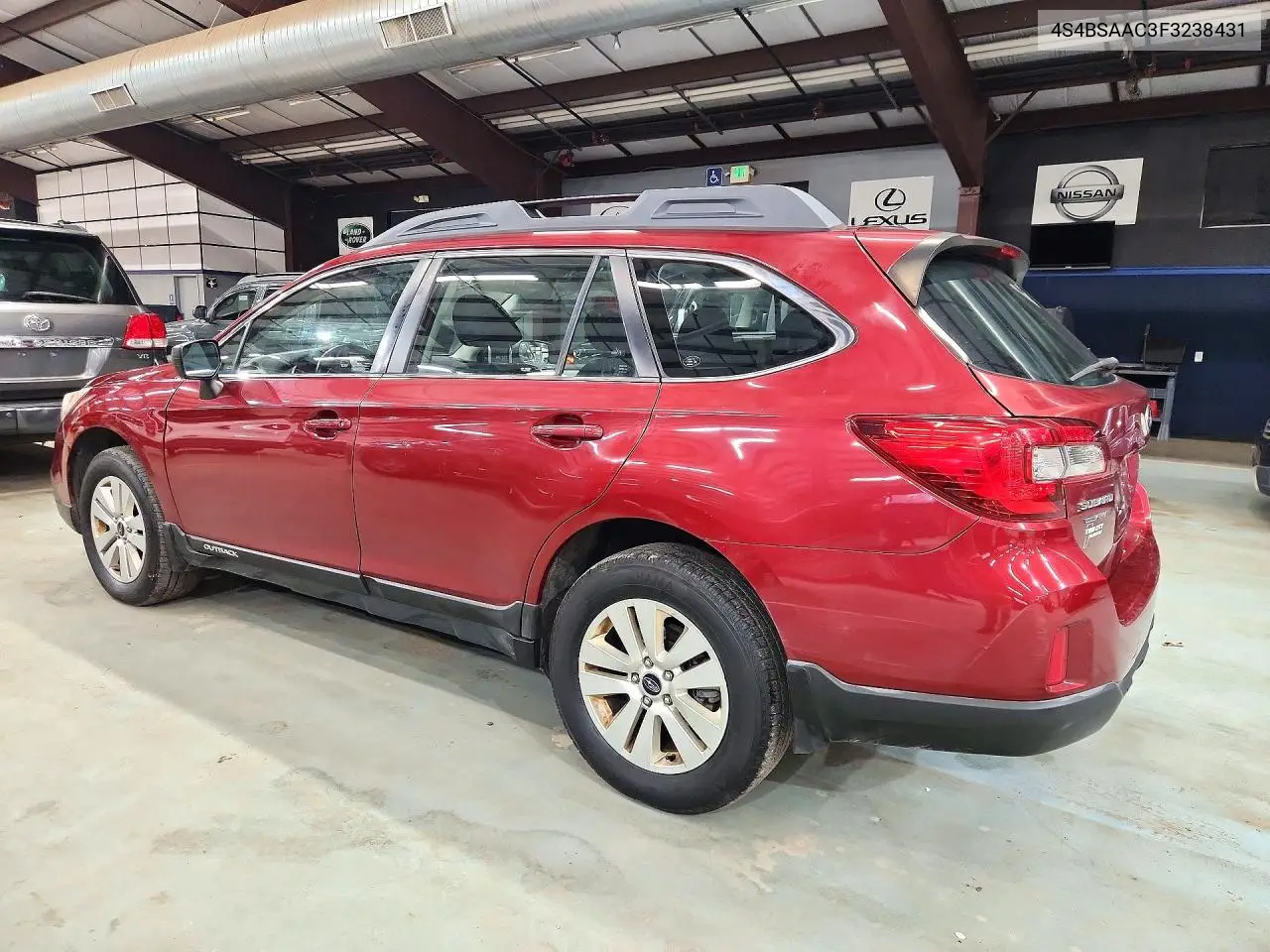 2015 SUBARU OUTBACK VIN 4S4BSAAC3F3238431 — фото 2