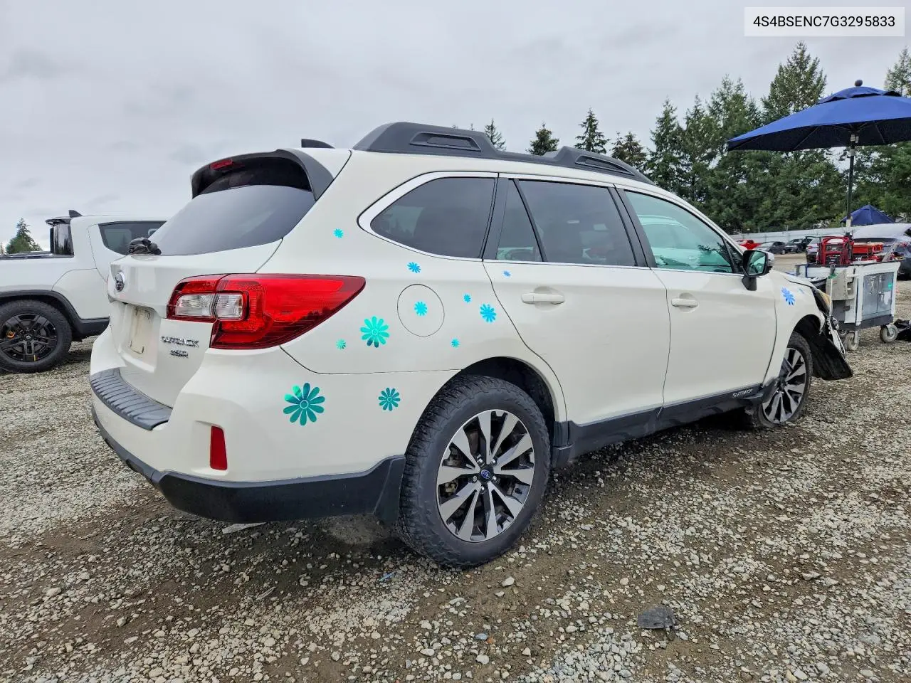 2016 SUBARU OUTBACK VIN 4S4BSENC7G3295833 — фото 3