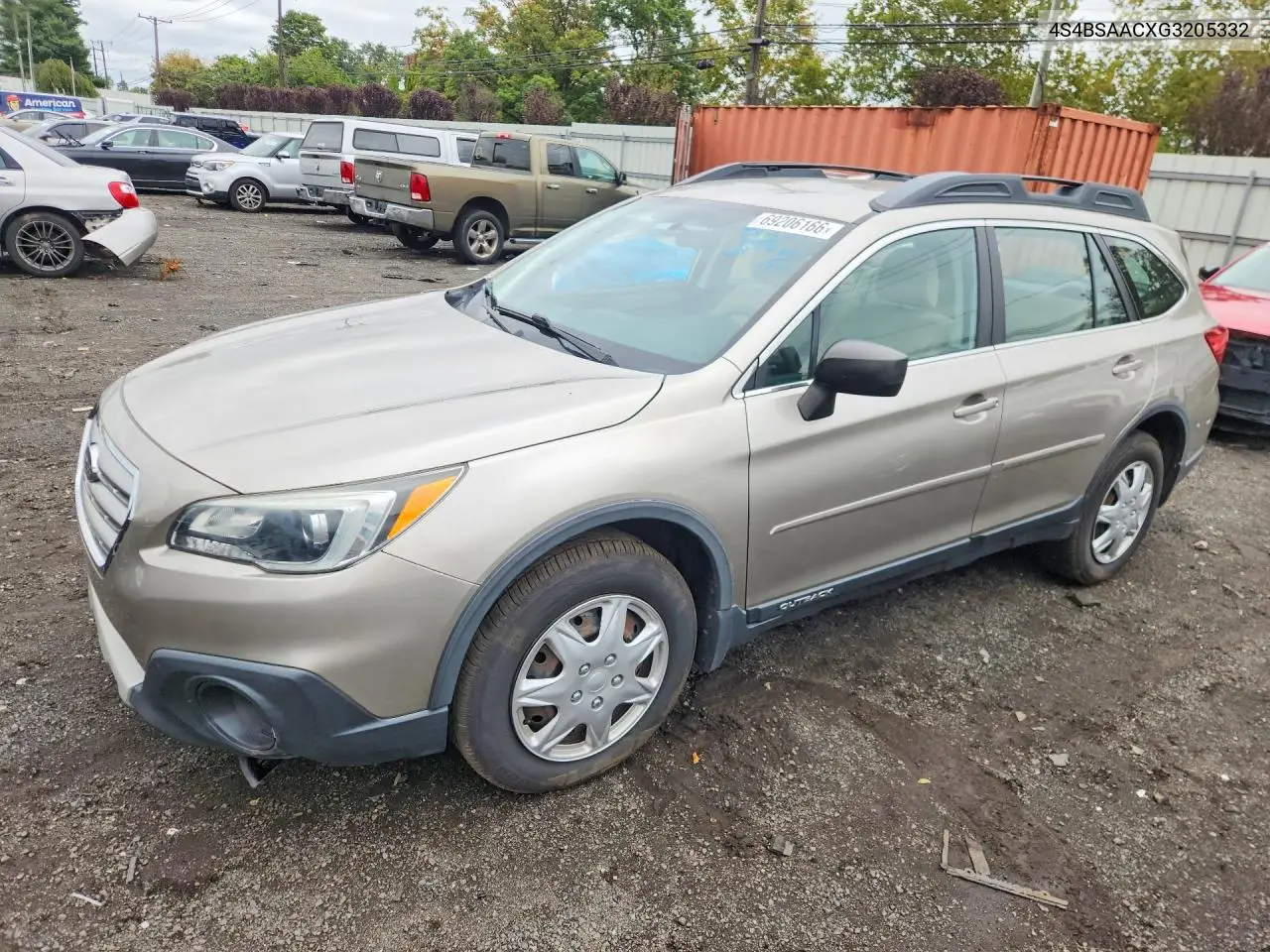 SUBARU OUTBACK 2016, VIN 4S4BSAACXG3205332