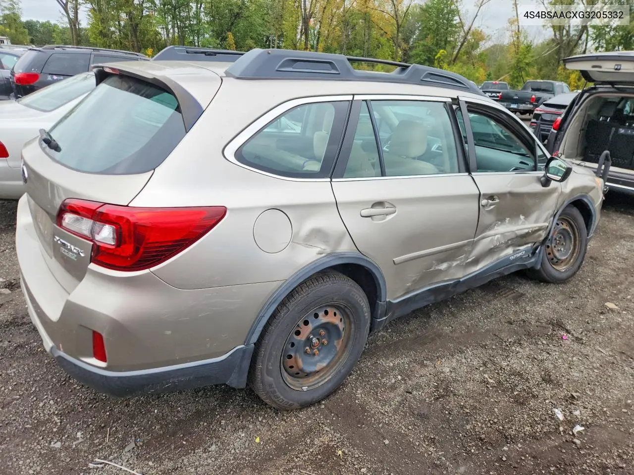 2016 SUBARU OUTBACK VIN 4S4BSAACXG3205332 — фото 3
