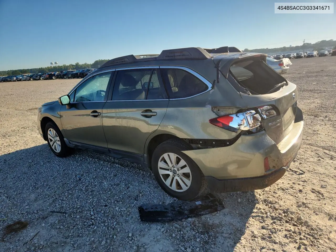 2016 SUBARU OUTBACK VIN 4S4BSACC3G3341671 — фото 2