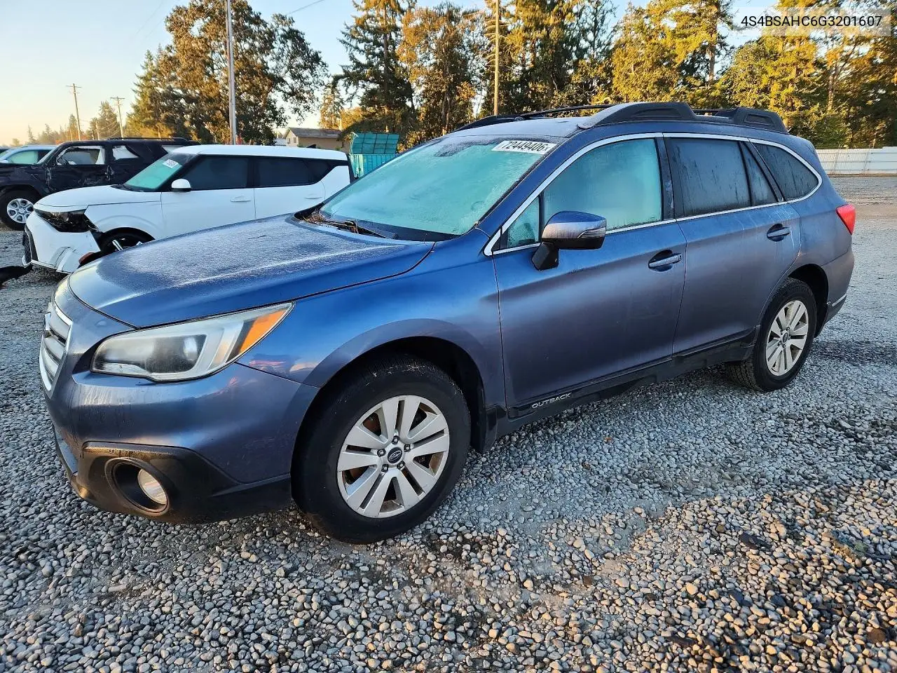 SUBARU OUTBACK 2016, VIN 4S4BSAHC6G3201607