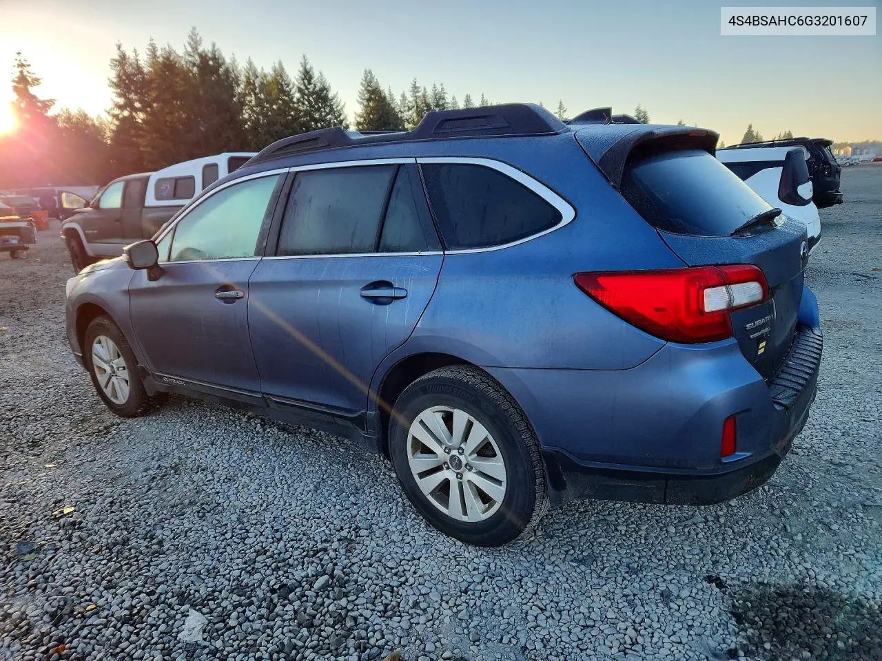 2016 SUBARU OUTBACK VIN 4S4BSAHC6G3201607 — фото 2
