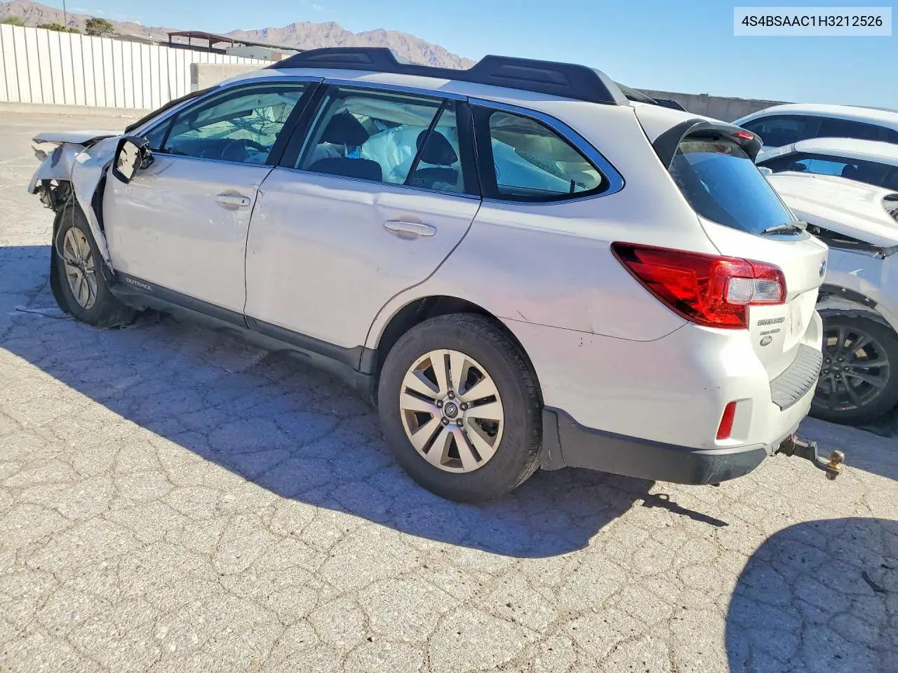2017 SUBARU OUTBACK VIN 4S4BSAAC1H3212526 — фото 2
