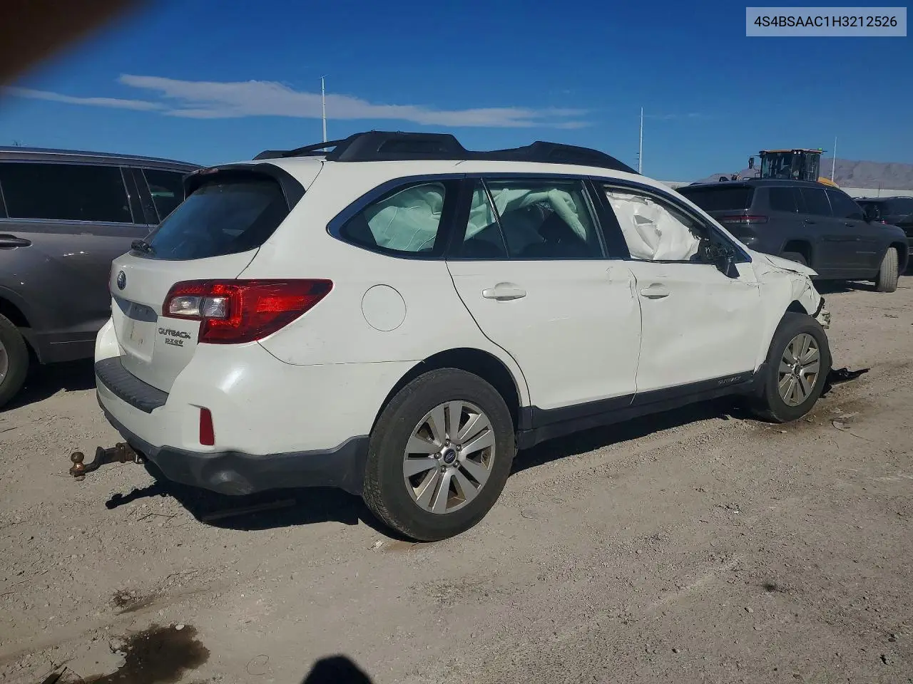 2017 SUBARU OUTBACK VIN 4S4BSAAC1H3212526 — фото 3