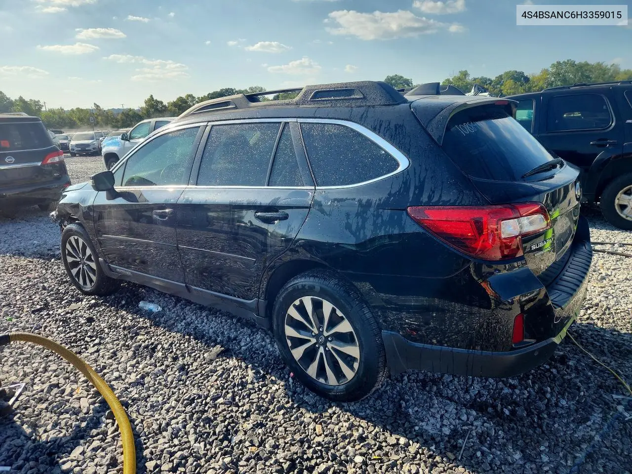 2017 SUBARU OUTBACK VIN 4S4BSANC6H3359015 — фото 2