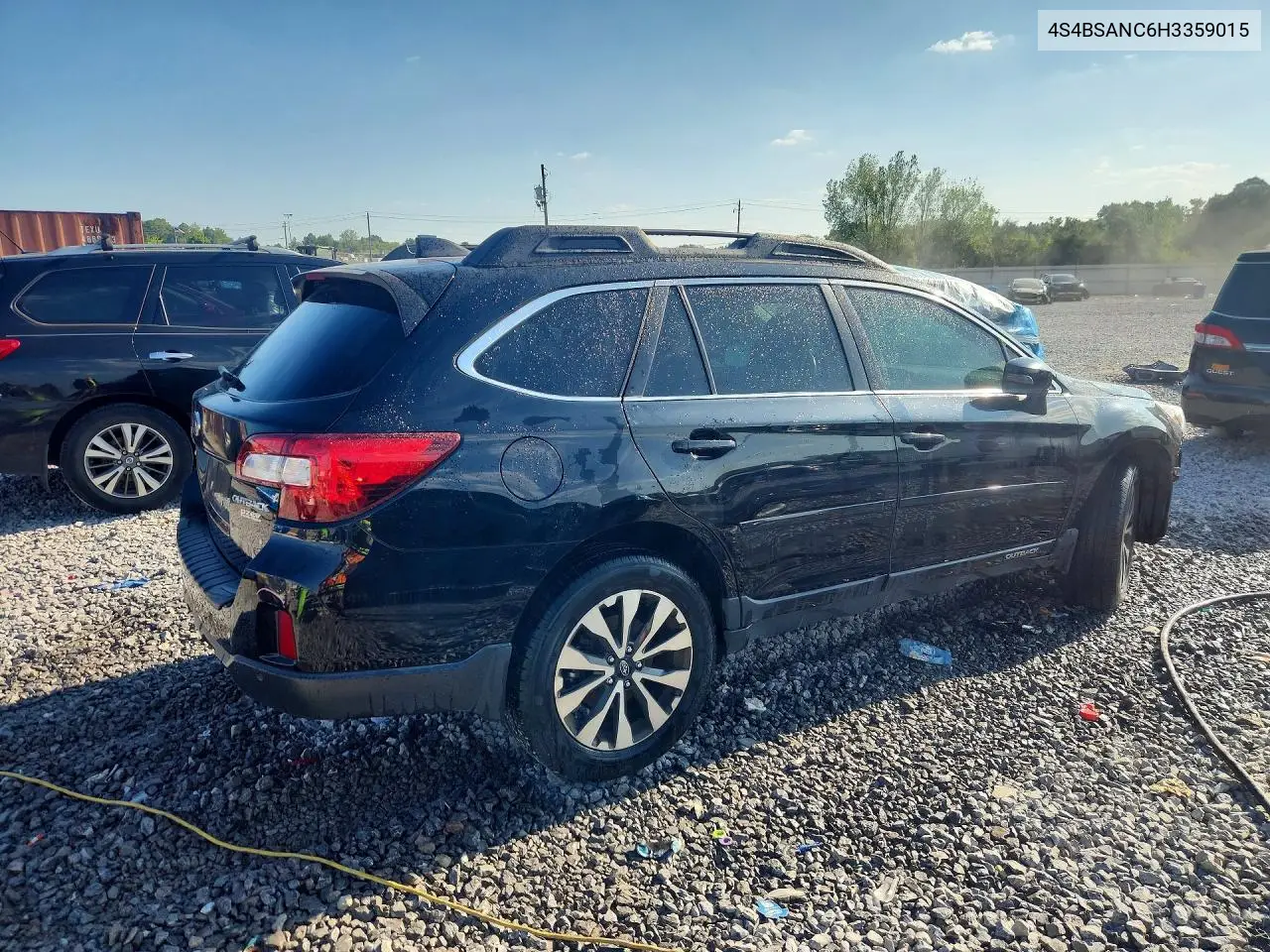 2017 SUBARU OUTBACK VIN 4S4BSANC6H3359015 — фото 3