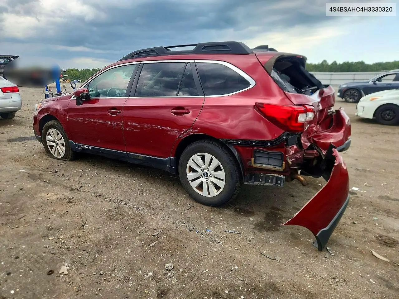 2017 SUBARU OUTBACK VIN 4S4BSAHC4H3330320 — фото 2