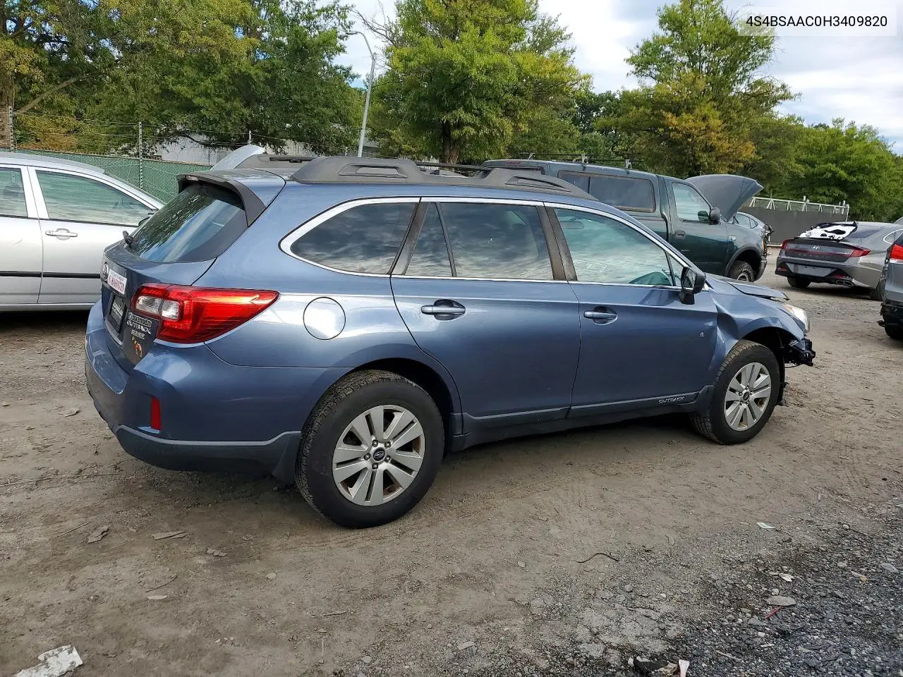 2017 SUBARU OUTBACK VIN 4S4BSAAC0H3409820 — фото 3