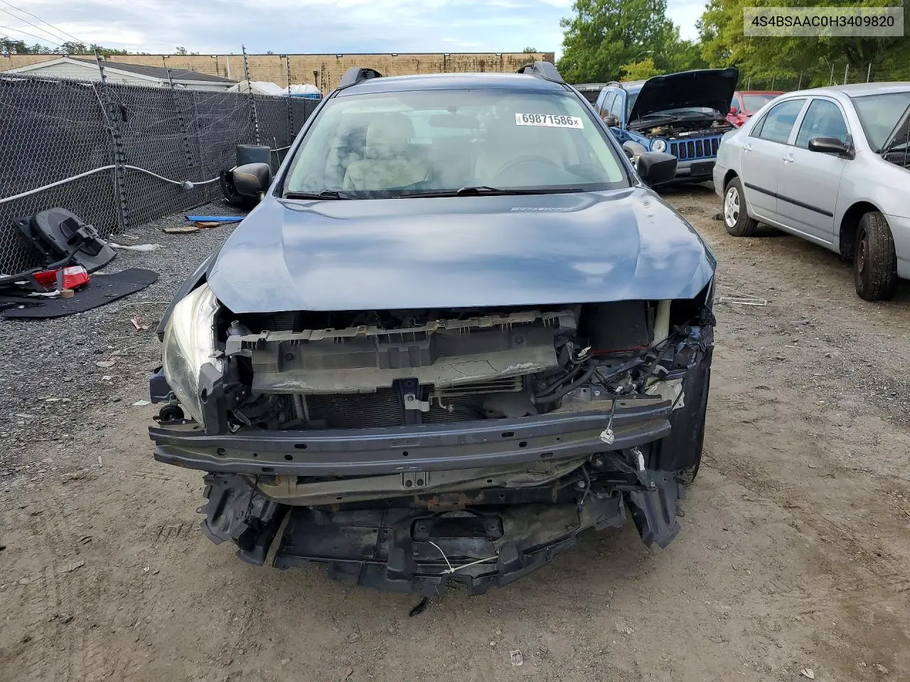 2017 SUBARU OUTBACK VIN 4S4BSAAC0H3409820 — фото 5