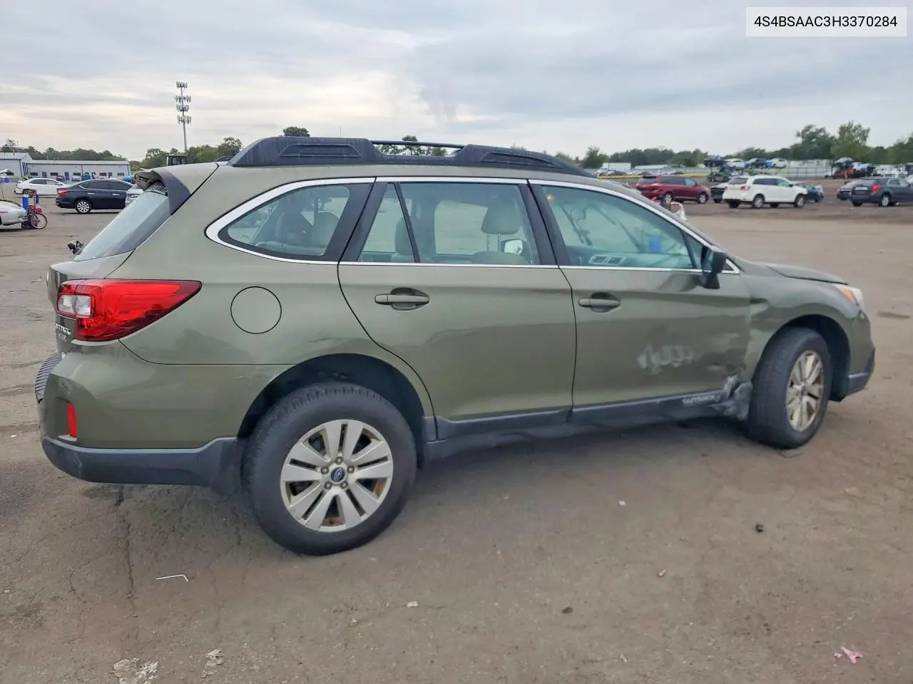 2017 SUBARU OUTBACK VIN 4S4BSAAC3H3370284 — фото 3