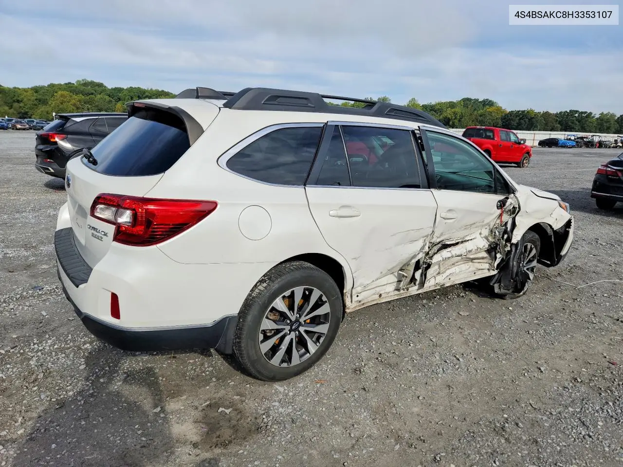 2017 SUBARU OUTBACK VIN 4S4BSAKC8H3353107 — фото 3