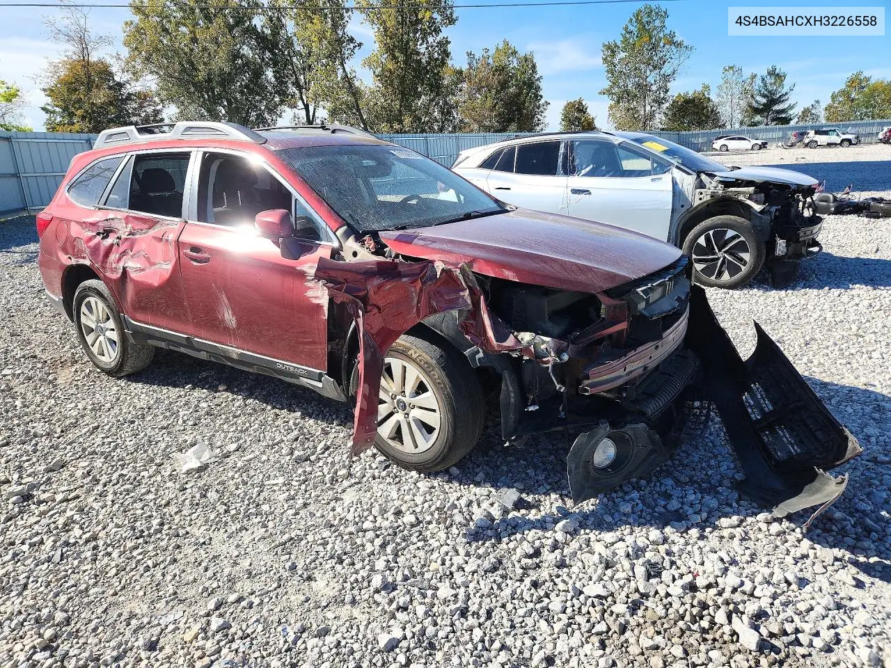 2017 SUBARU OUTBACK VIN 4S4BSAHCXH3226558 — фото 4