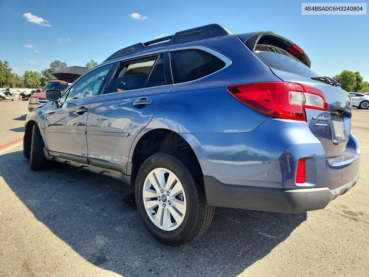 2017 SUBARU OUTBACK VIN 4S4BSADC6H3240804 — фото 2