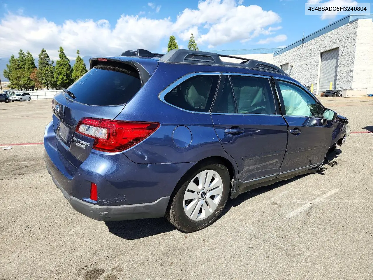 2017 SUBARU OUTBACK VIN 4S4BSADC6H3240804 — фото 3