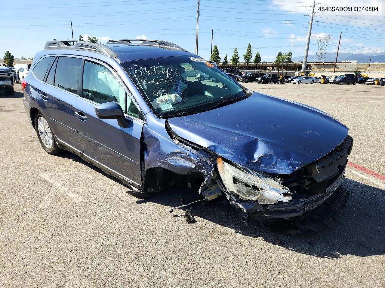 2017 SUBARU OUTBACK VIN 4S4BSADC6H3240804 — фото 4