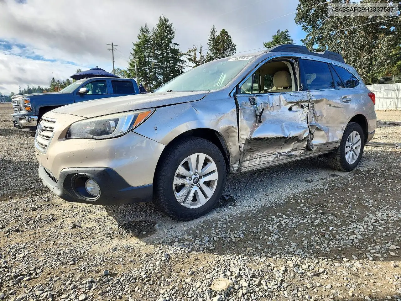 SUBARU OUTBACK 2017, VIN 4S4BSAFC9H3337587