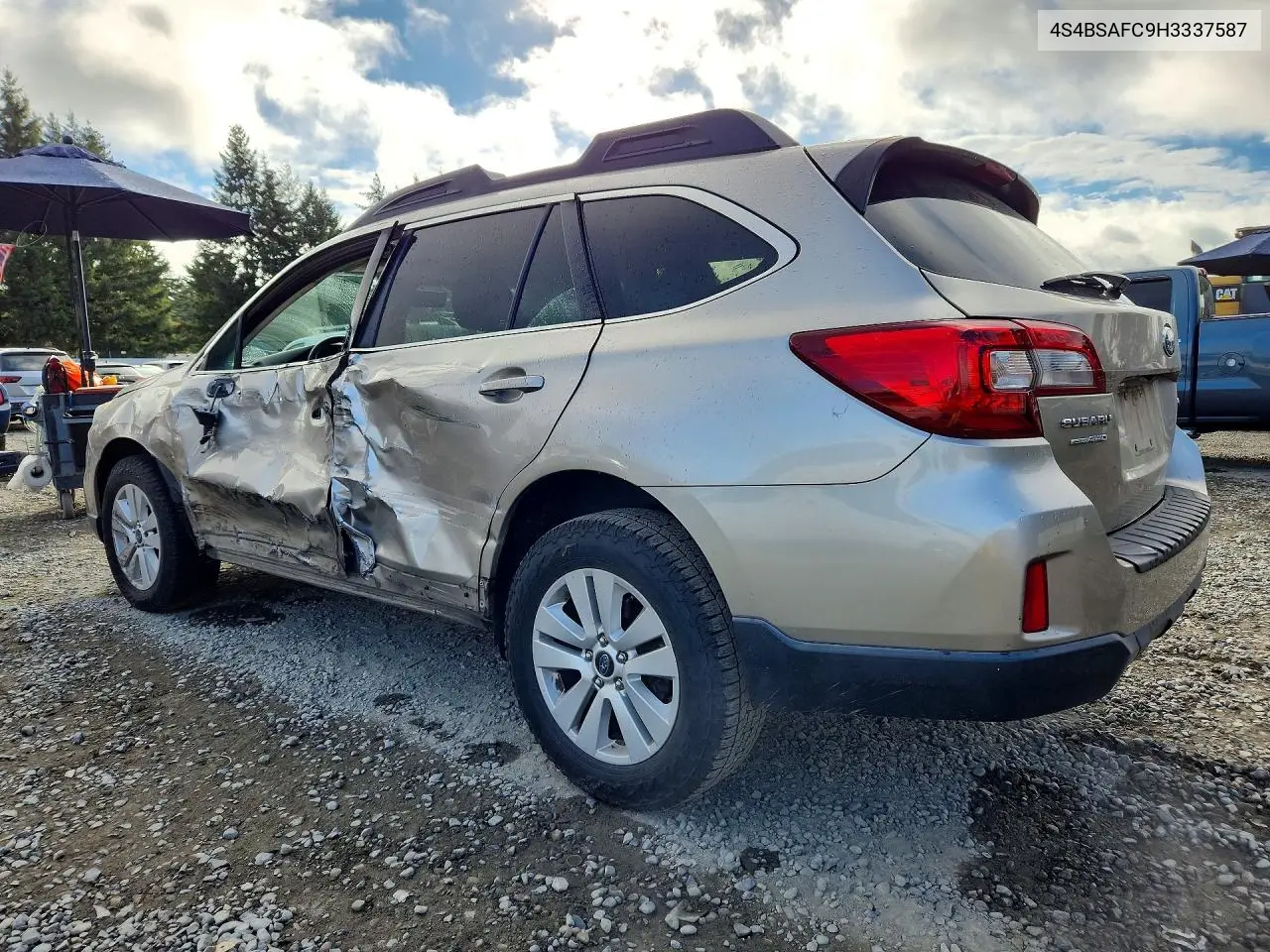 2017 SUBARU OUTBACK VIN 4S4BSAFC9H3337587 — фото 2