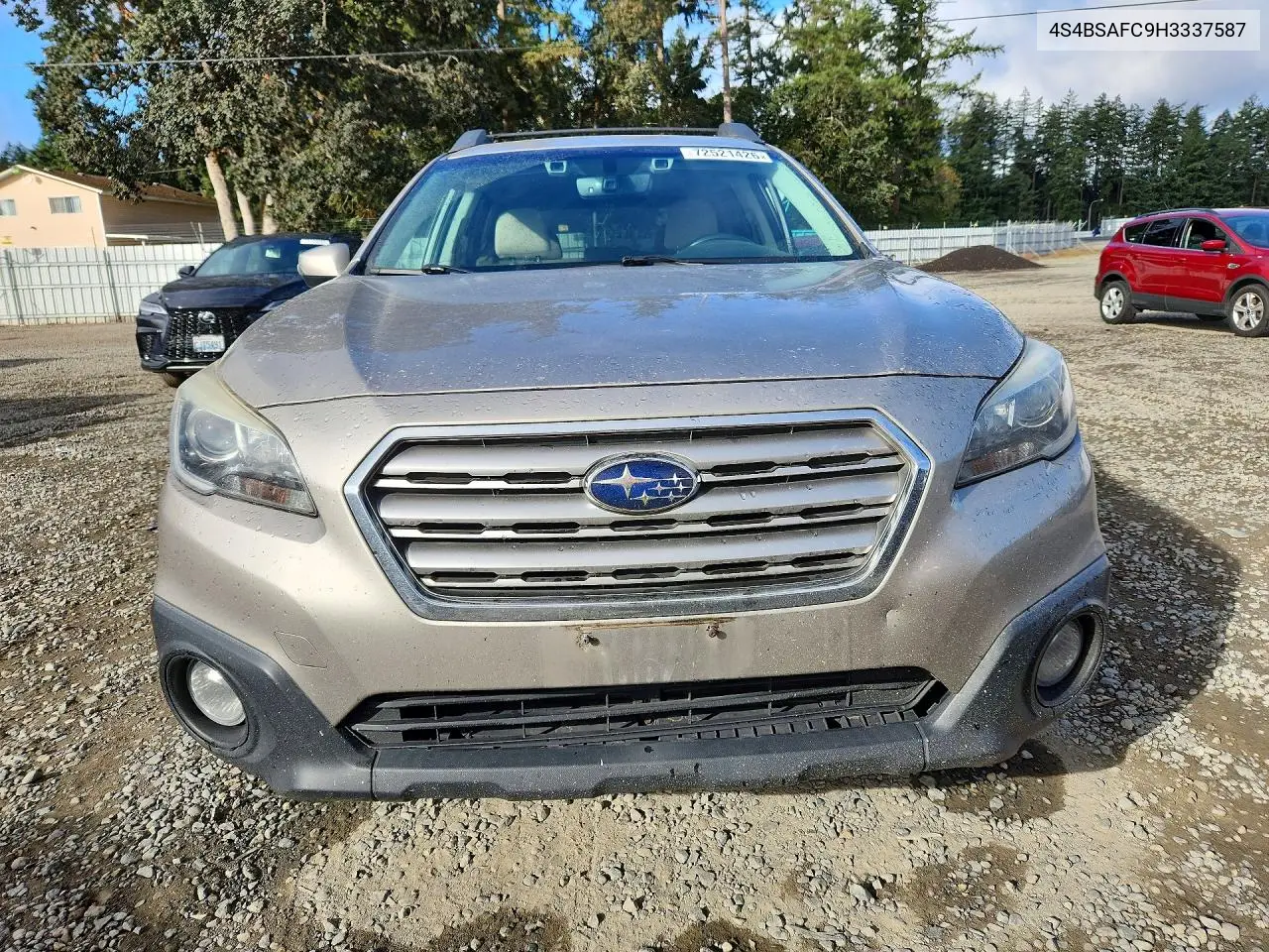 2017 SUBARU OUTBACK VIN 4S4BSAFC9H3337587 — фото 5