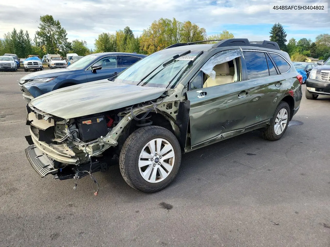 SUBARU OUTBACK 2017, VIN 4S4BSAFC5H3404802