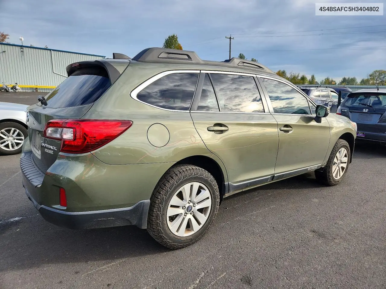 2017 SUBARU OUTBACK VIN 4S4BSAFC5H3404802 — фото 3