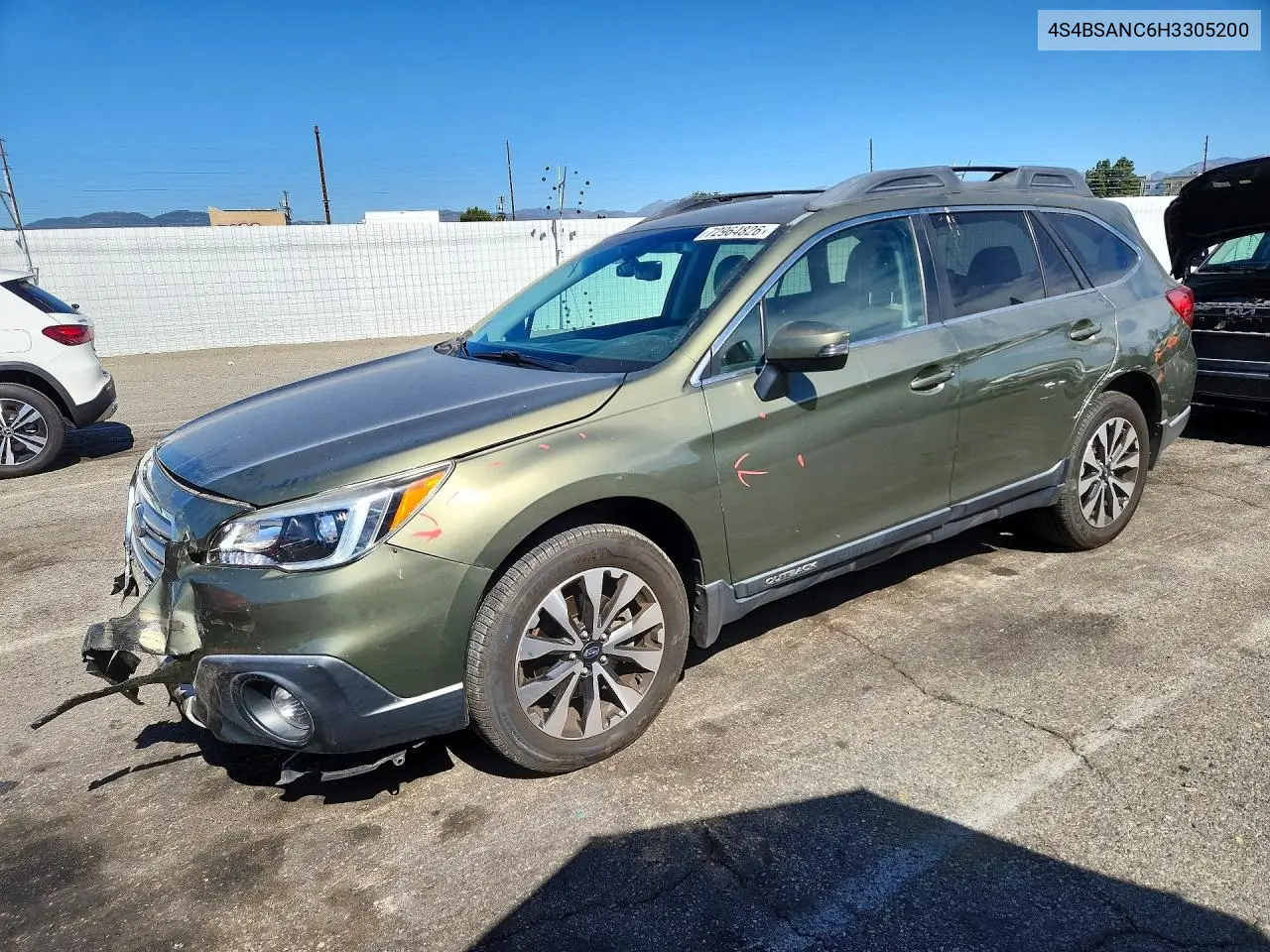 SUBARU OUTBACK 2017, VIN 4S4BSANC6H3305200