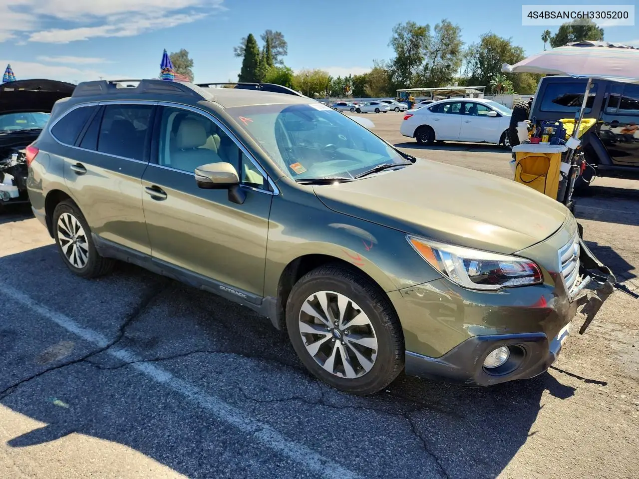2017 SUBARU OUTBACK VIN 4S4BSANC6H3305200 — фото 4